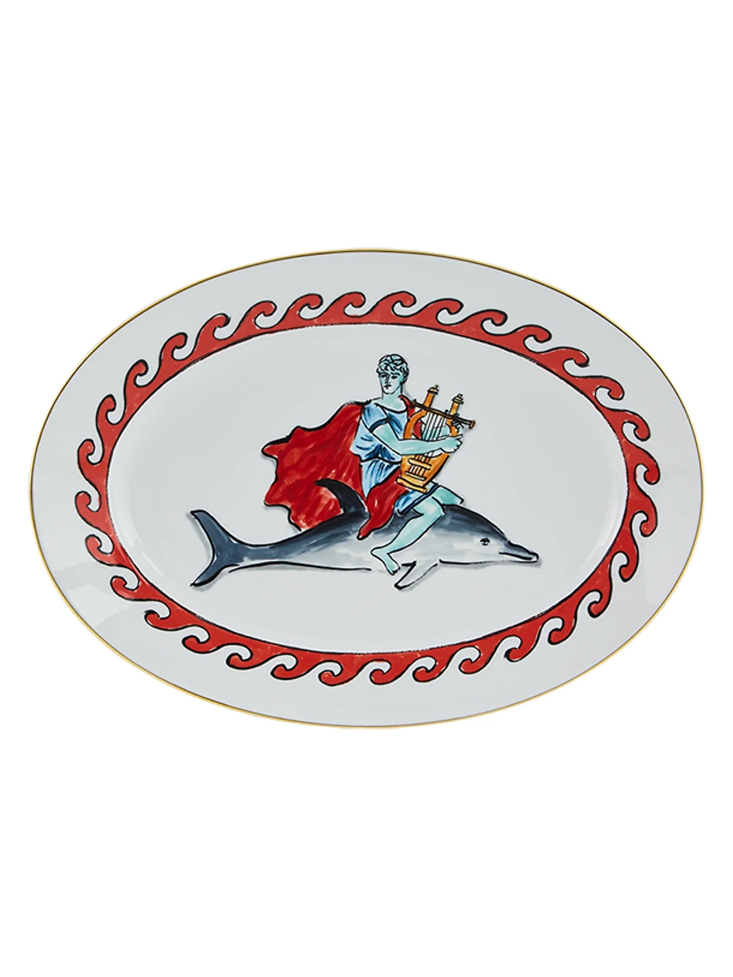 Il Viaggio Di Nettuno Dolphine Oval Platter