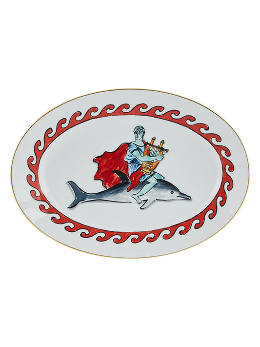 Il Viaggio Di Nettuno Dolphine Oval Platter