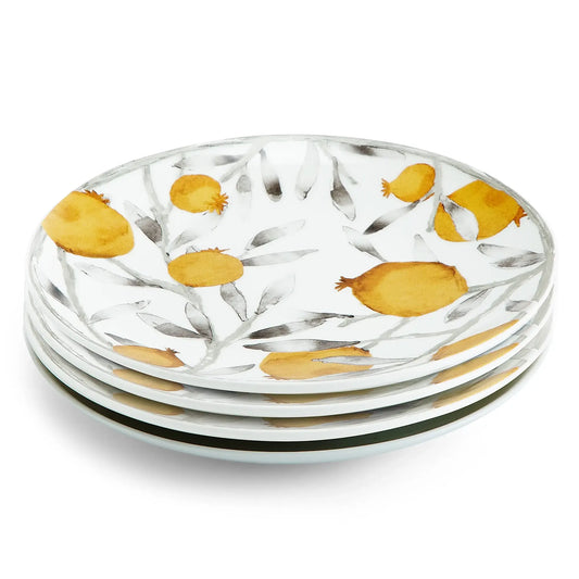 Pomegranate Motif 4-Piece Tidbit Plate Set