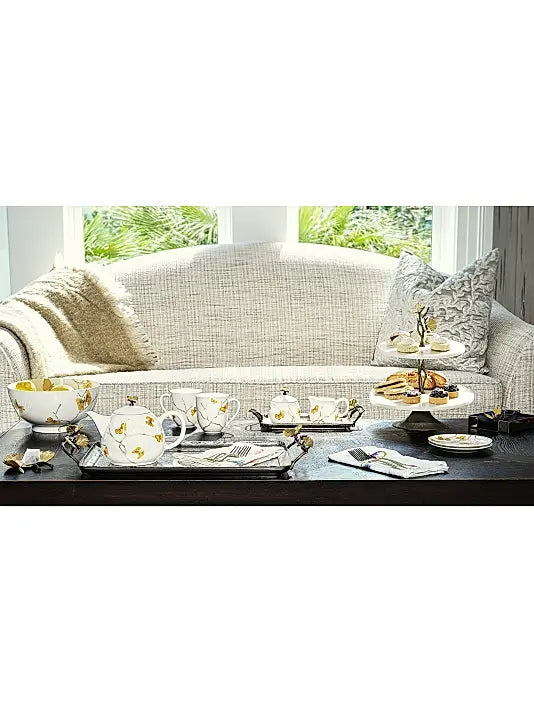 Butterfly Ginkgo Porcelain Sugar Pot