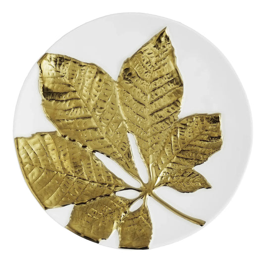 Harvest Chestnut Leaf 4-Piece Salad Plate Set