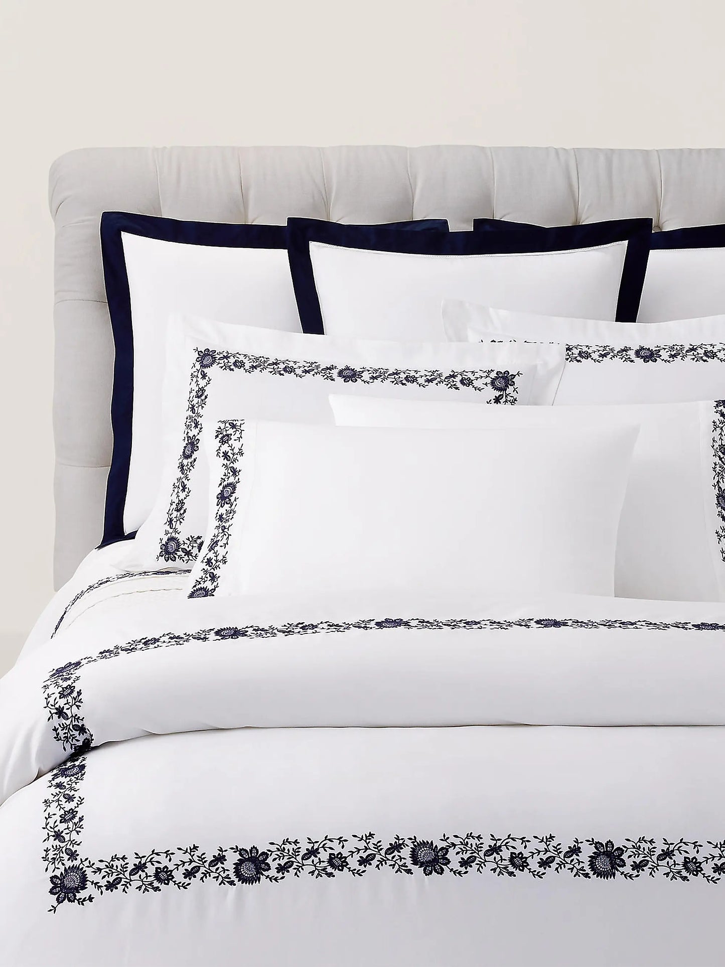 Eloise Embroidered Cotton Sateen Sheet & Pillowcase Collection