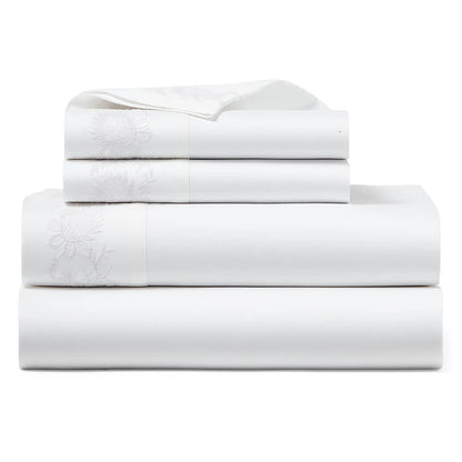 Eloise Embroidered Cotton Sateen Sheet & Pillowcase Collection