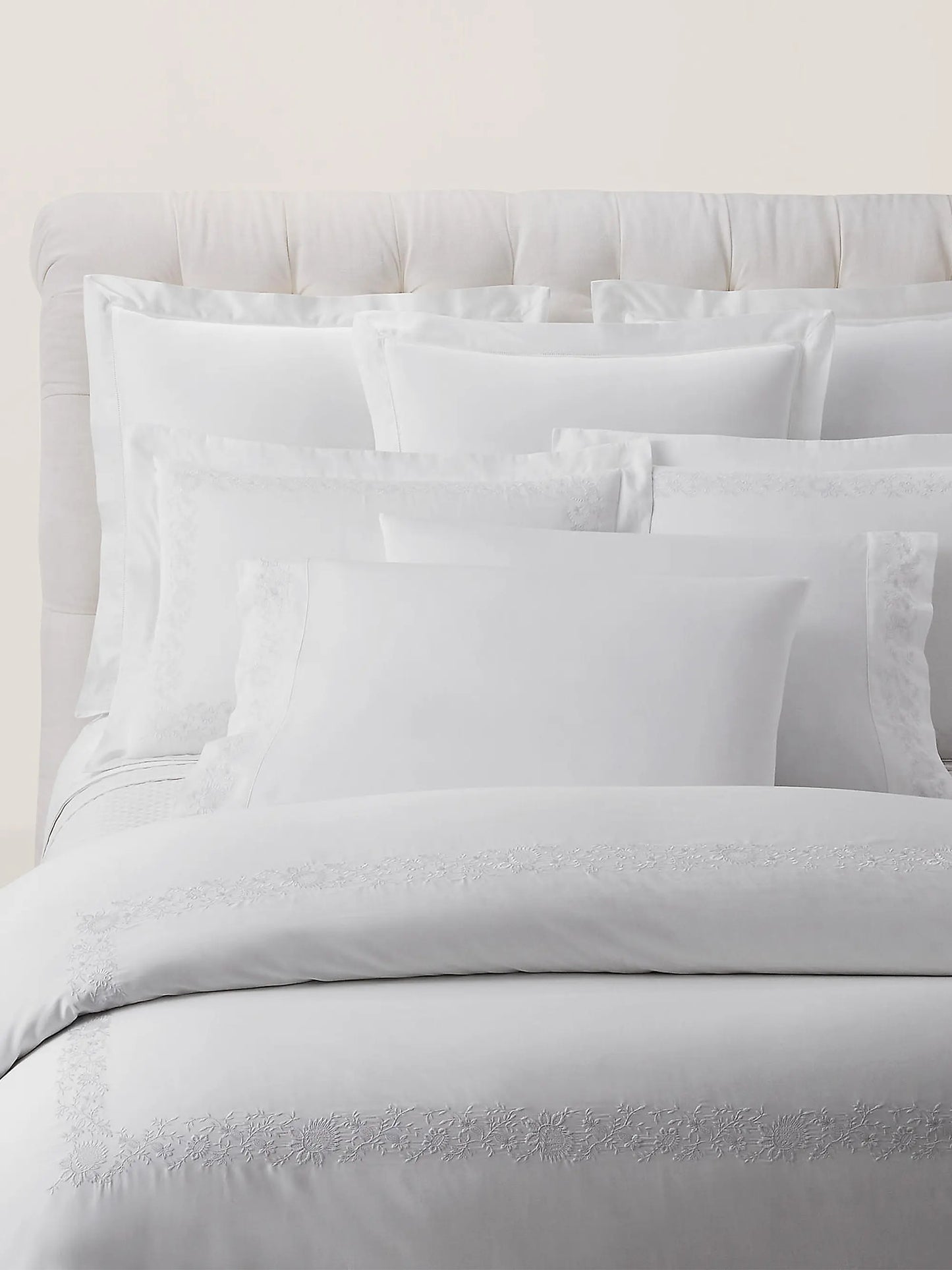 Eloise Embroidered Cotton Sateen Sheet & Pillowcase Collection