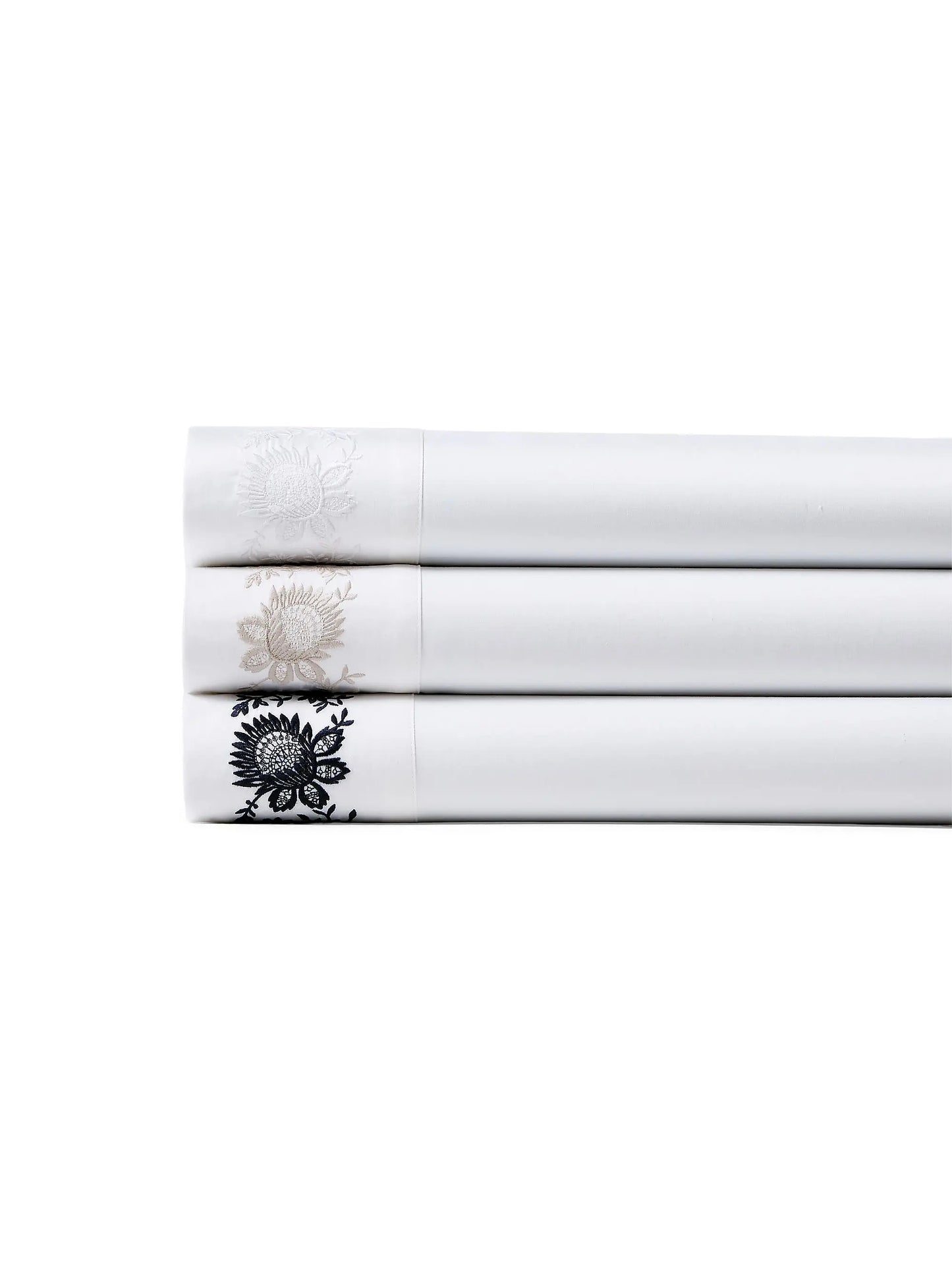 Eloise Embroidered Cotton Sateen Sheet & Pillowcase Collection