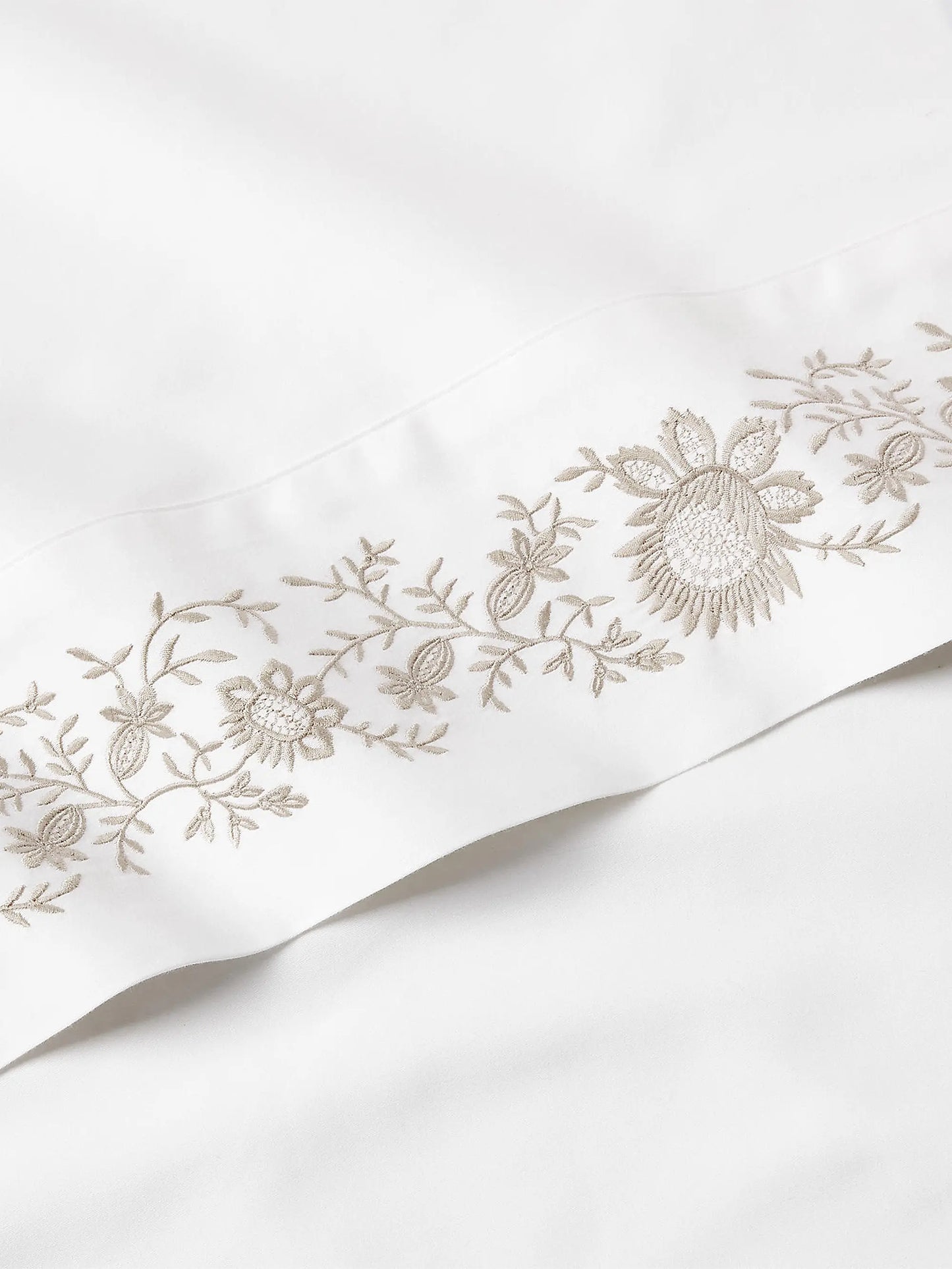 Eloise Embroidered Cotton Sateen Sheet & Pillowcase Collection