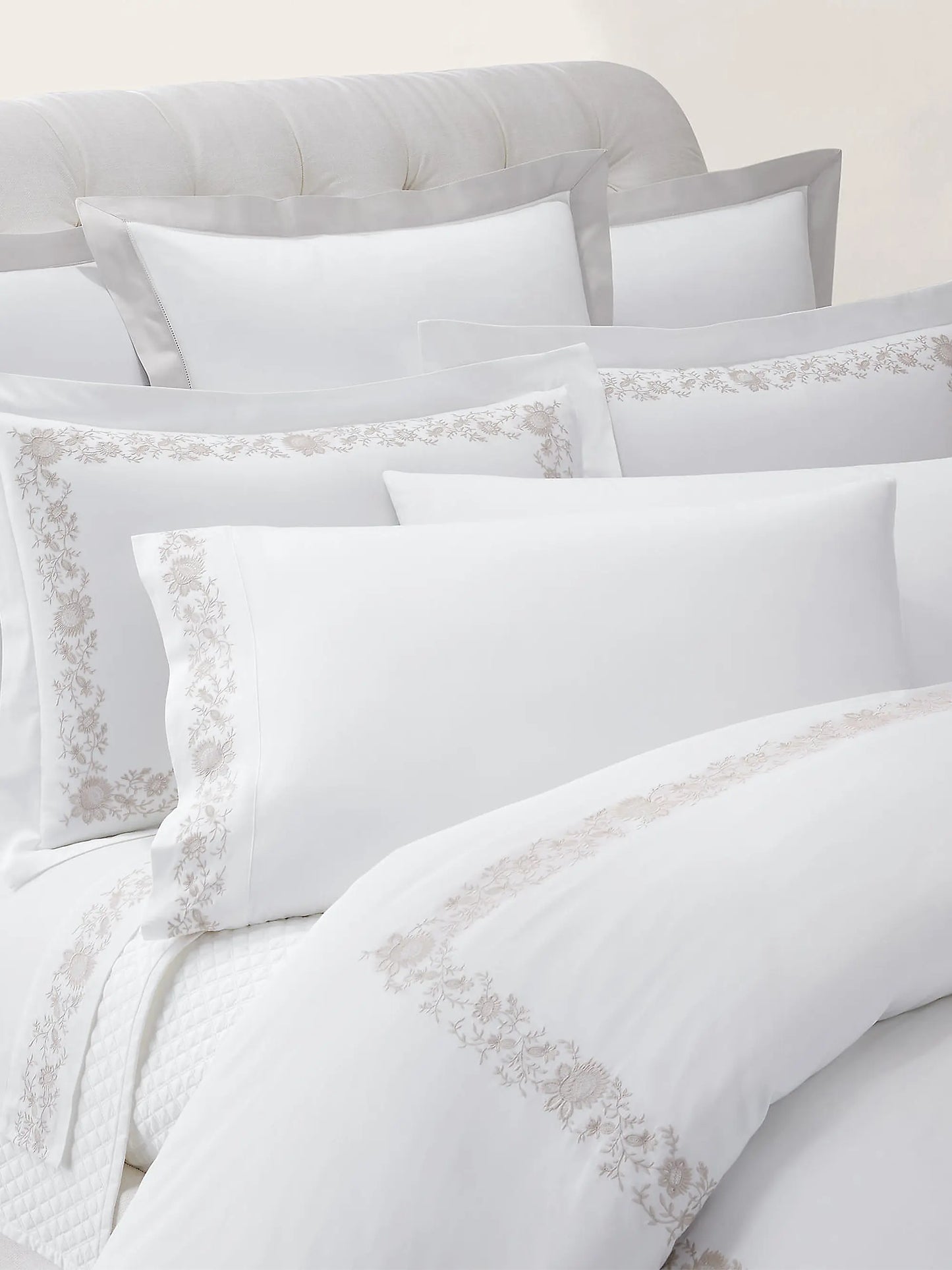 Eloise Embroidered Cotton Sateen Sheet & Pillowcase Collection