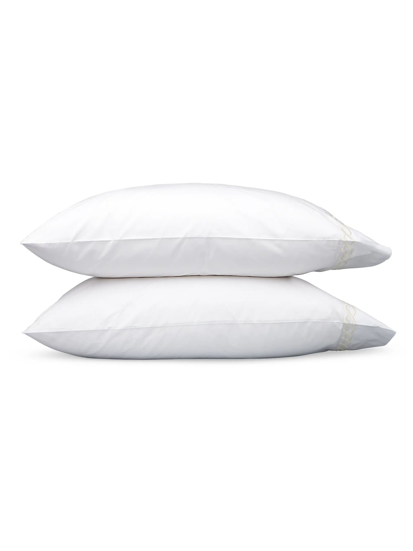 Classic Chain Embroidered Cotton Percale Sheet & Pillowcase Set