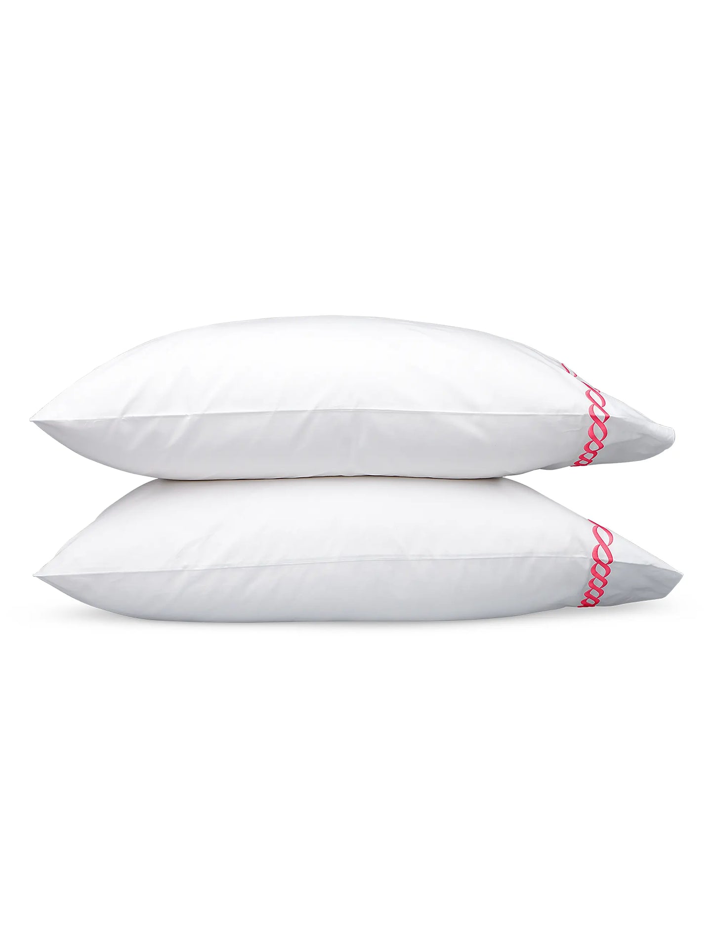 Classic Chain Embroidered Cotton Percale Sheet & Pillowcase Set