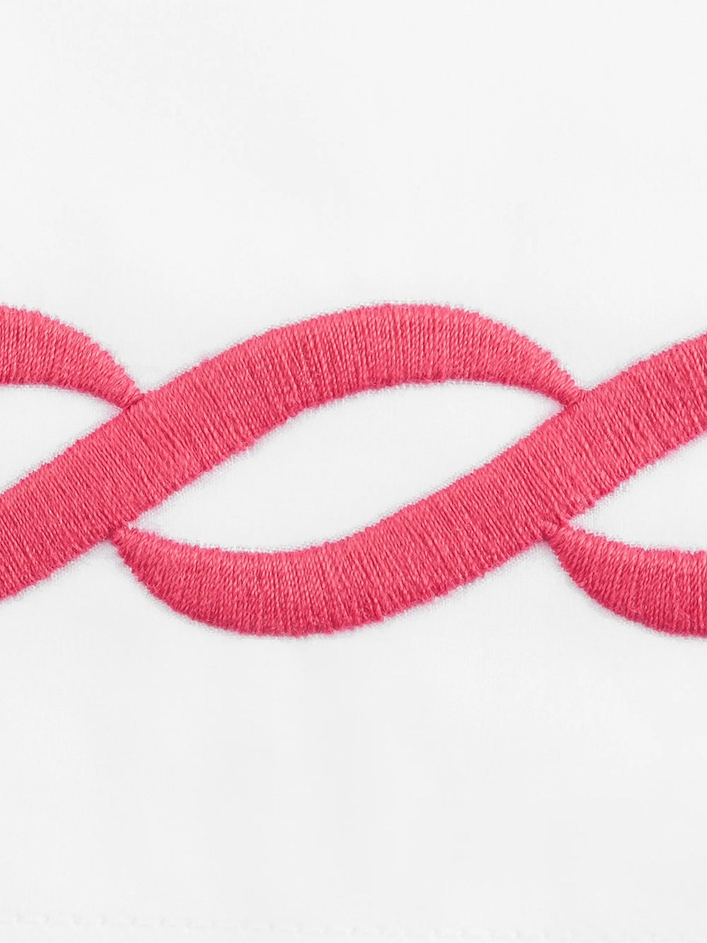 Classic Chain Embroidered Cotton Percale Sheet & Pillowcase Set