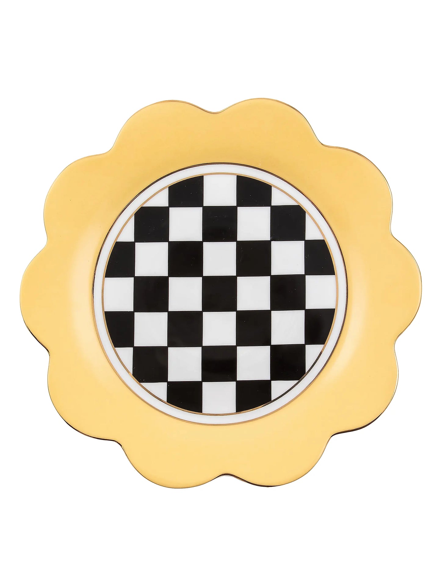 Flower-Shaped Buttercream Butterfly Toile Dinner Plate