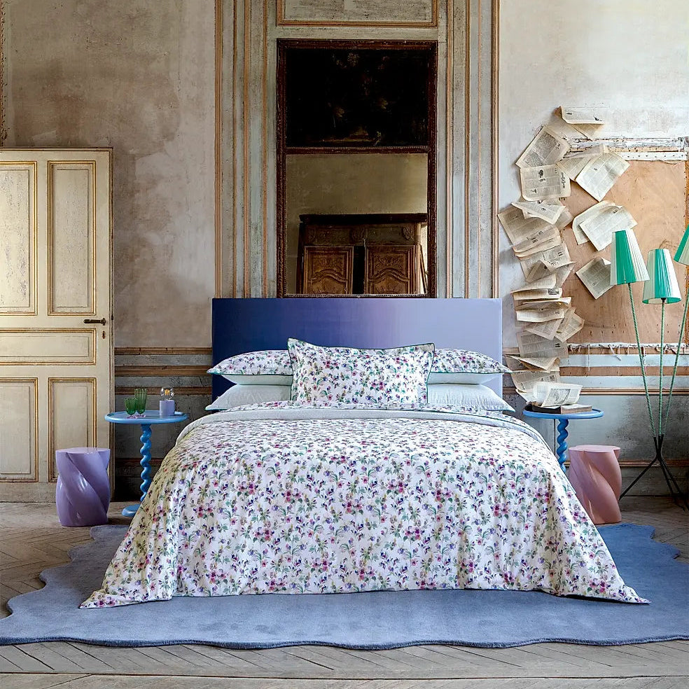 Enchantement Watercolor Floral Cotton Sheet & Pillowcase Set