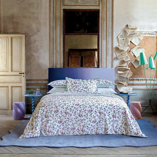 Enchantement Watercolor Floral Cotton Sheet & Pillowcase Set