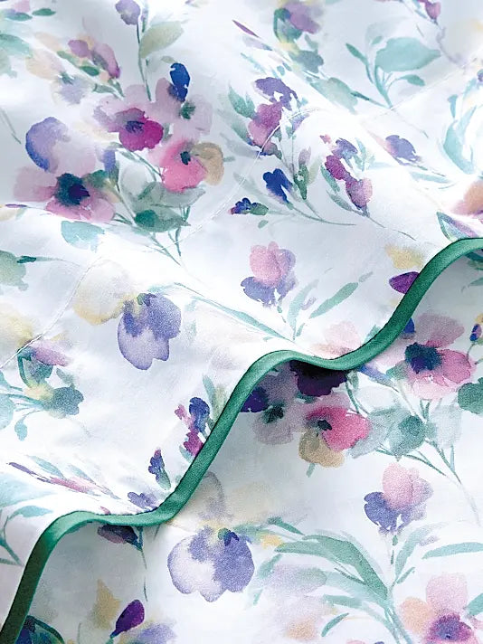 Enchantement Watercolor Floral Cotton Sheet & Pillowcase Set