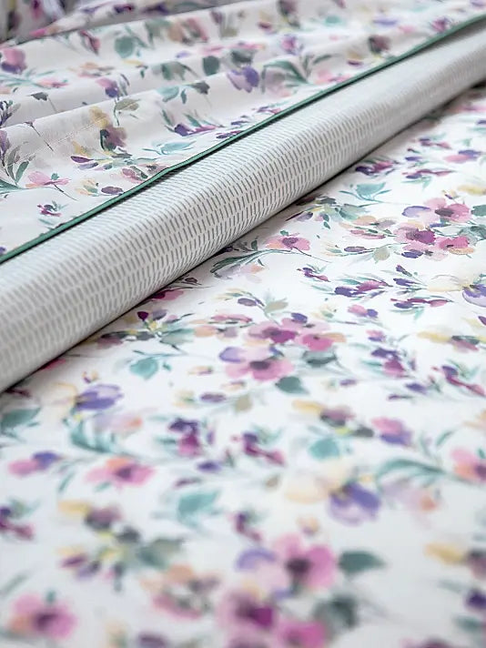 Enchantement Watercolor Floral Cotton Sheet & Pillowcase Set