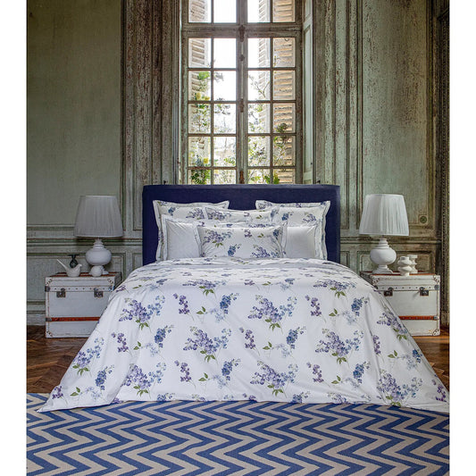 Charme Reversible Floral & Dot-Dash Cotton Sheet & Pillowcase Set