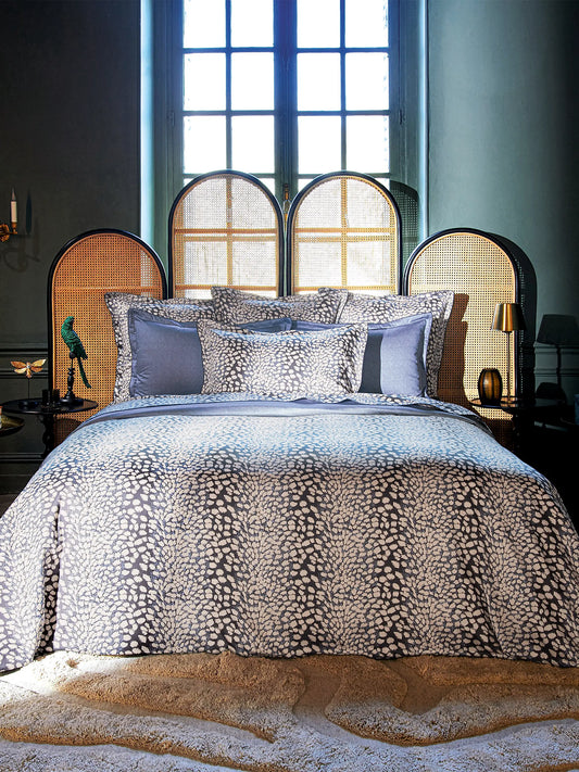 Imaginaire Abstract Floral Cotton Sheet & Pillowcase Set (Blue)