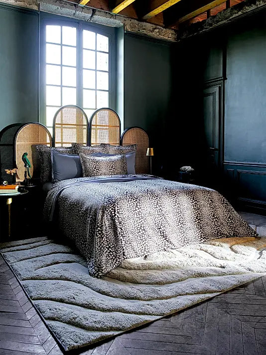 Imaginaire Abstract Floral Cotton Sheet & Pillowcase Set (Blue)