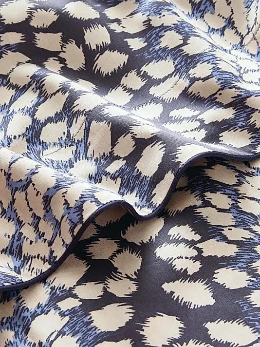 Imaginaire Abstract Floral Cotton Sheet & Pillowcase Set (Blue)