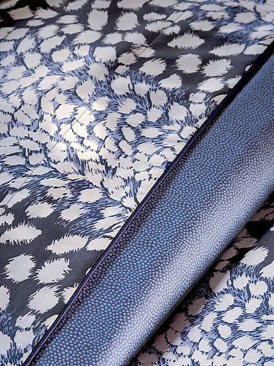 Imaginaire Abstract Floral Cotton Sheet & Pillowcase Set (Blue)