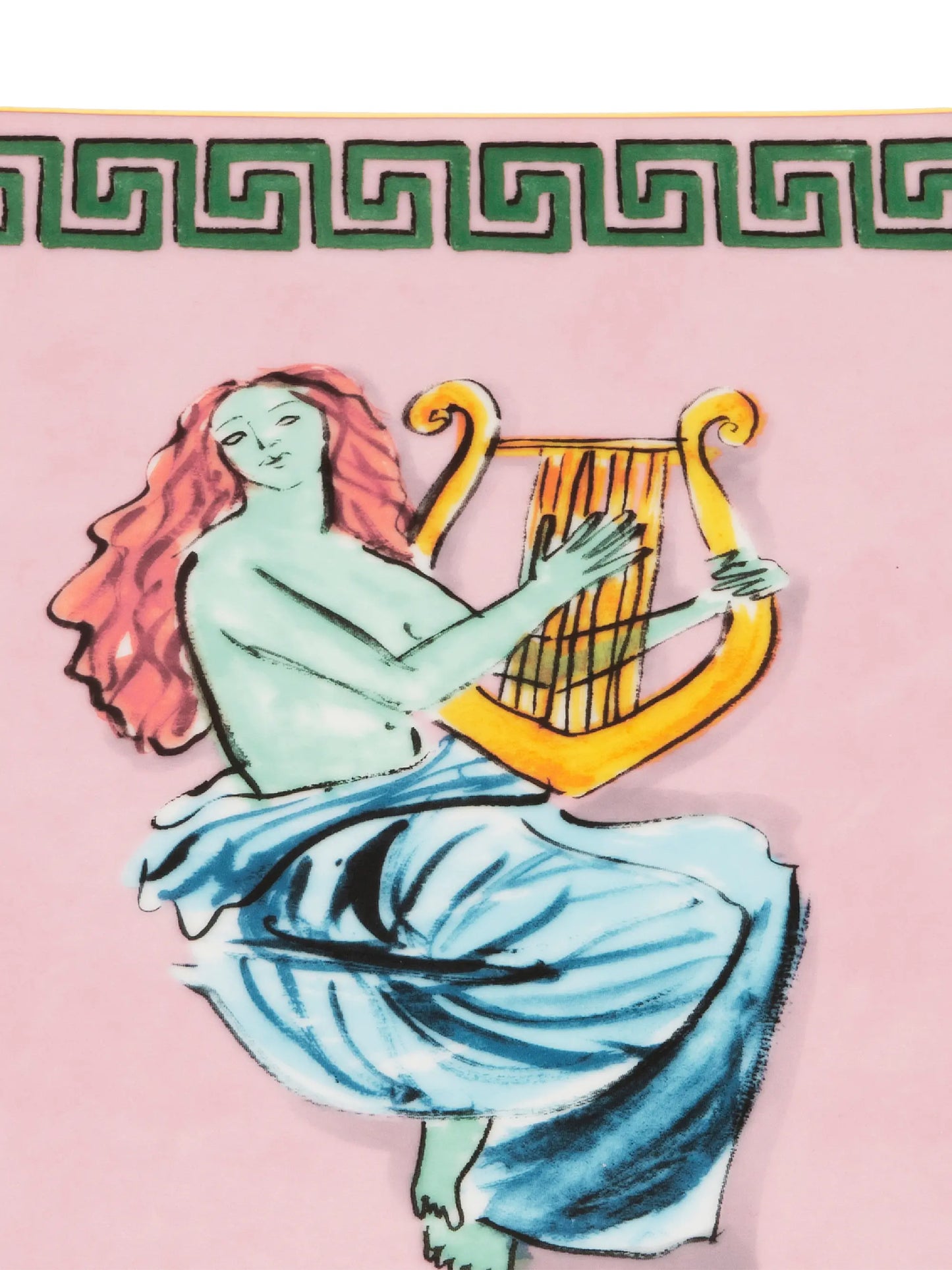 Il Viaggio di Nettuno Squared Porcelain Dessert Plate (Pink)