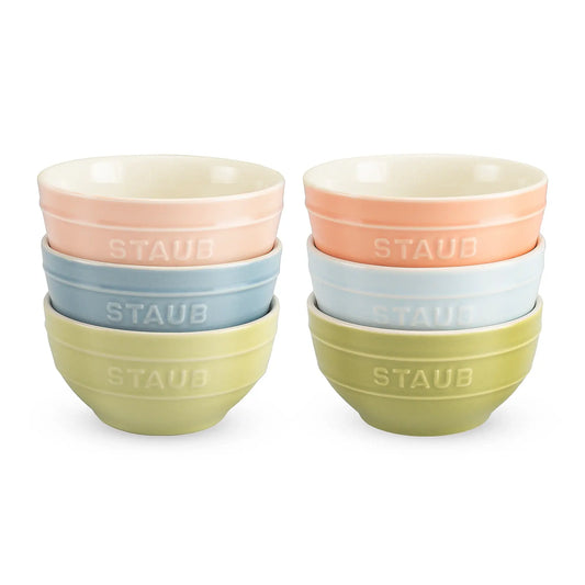 Pastel Ceramic Small Universal Bowls — Set of 6