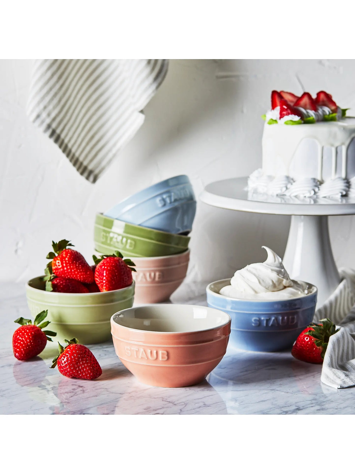 Kleine Universal-Schüsseln aus pastellfarbener Keramik – 6er-Set