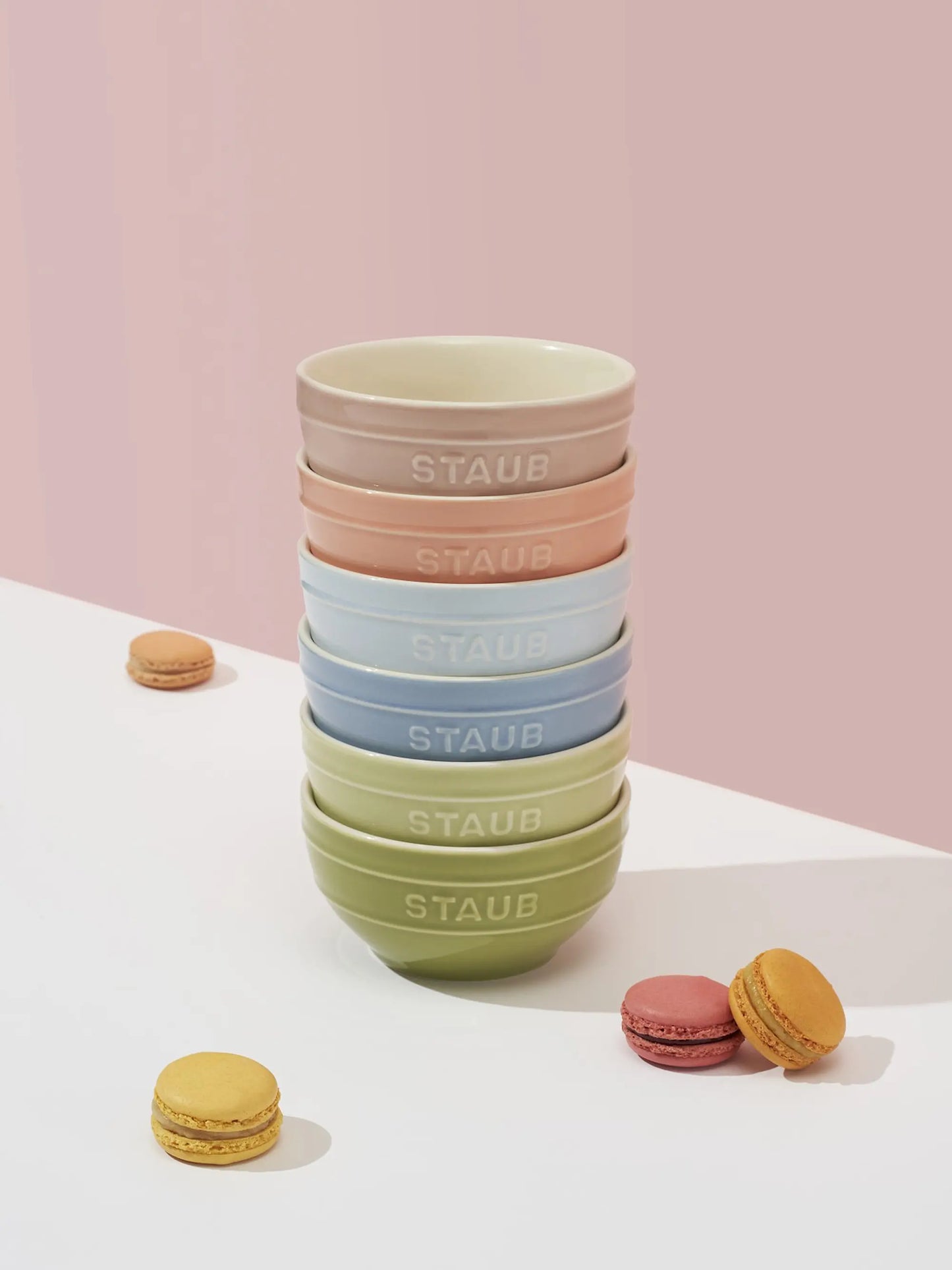 Kleine Universal-Schüsseln aus pastellfarbener Keramik – 6er-Set