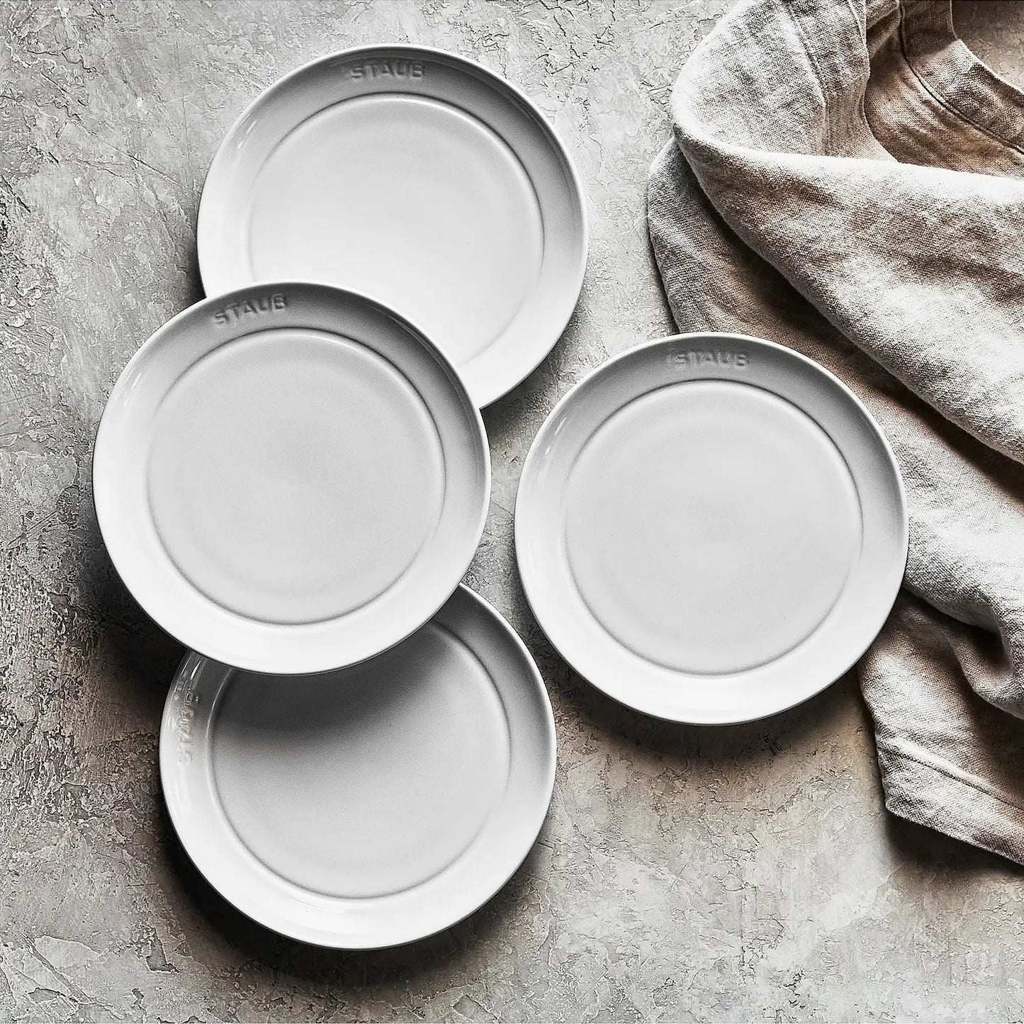 Staub 6" Appetizer Plate Set (4-Piece) - White