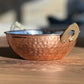 Indian Handi Serving Bowl - Hammered Copper Double Walled