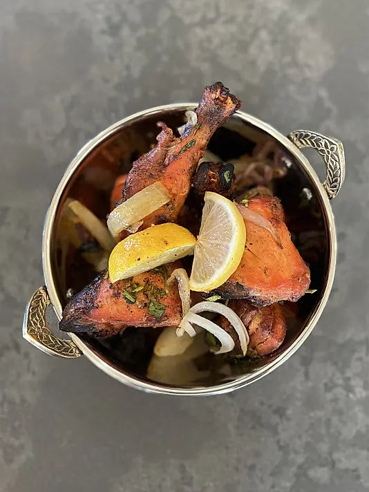 Indian Handi Serving Bowl - Hammered Copper Double Walled