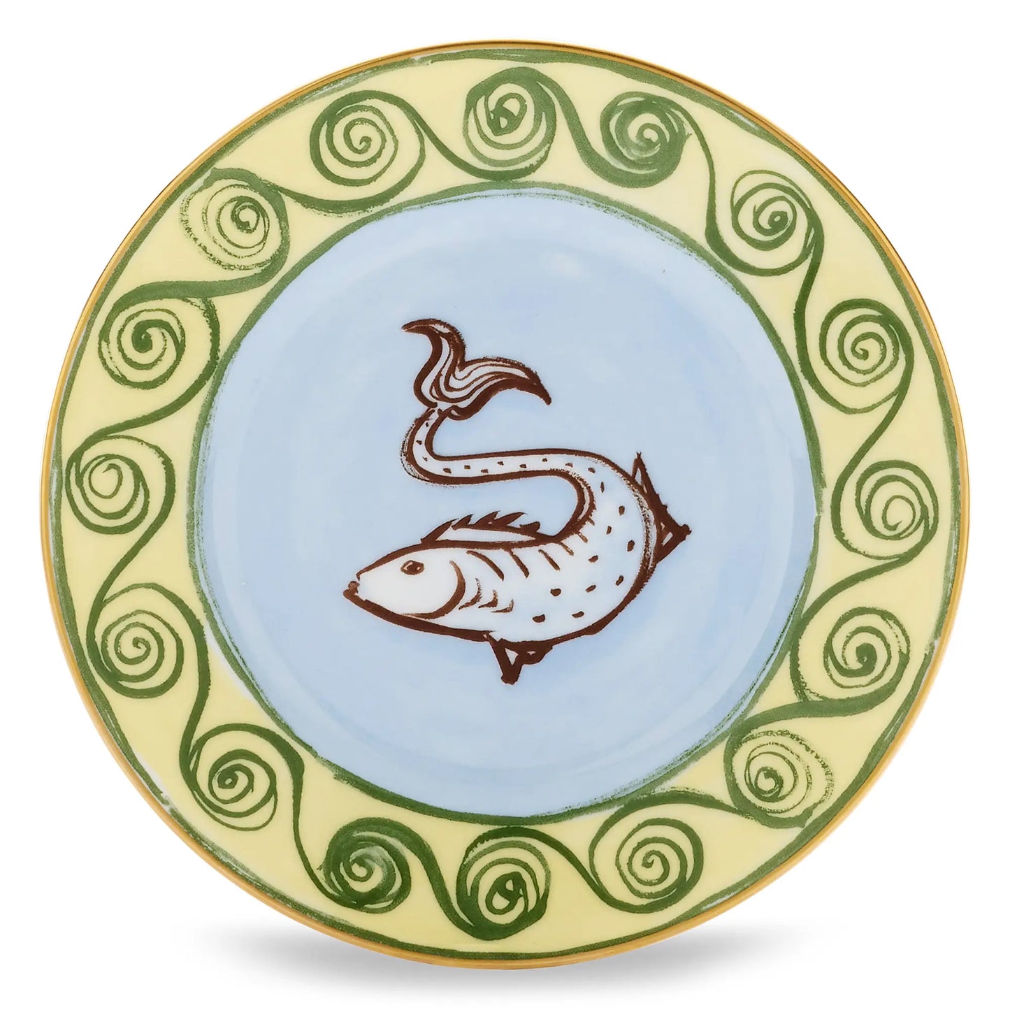 Celeste Giallo Flat Bread Plate