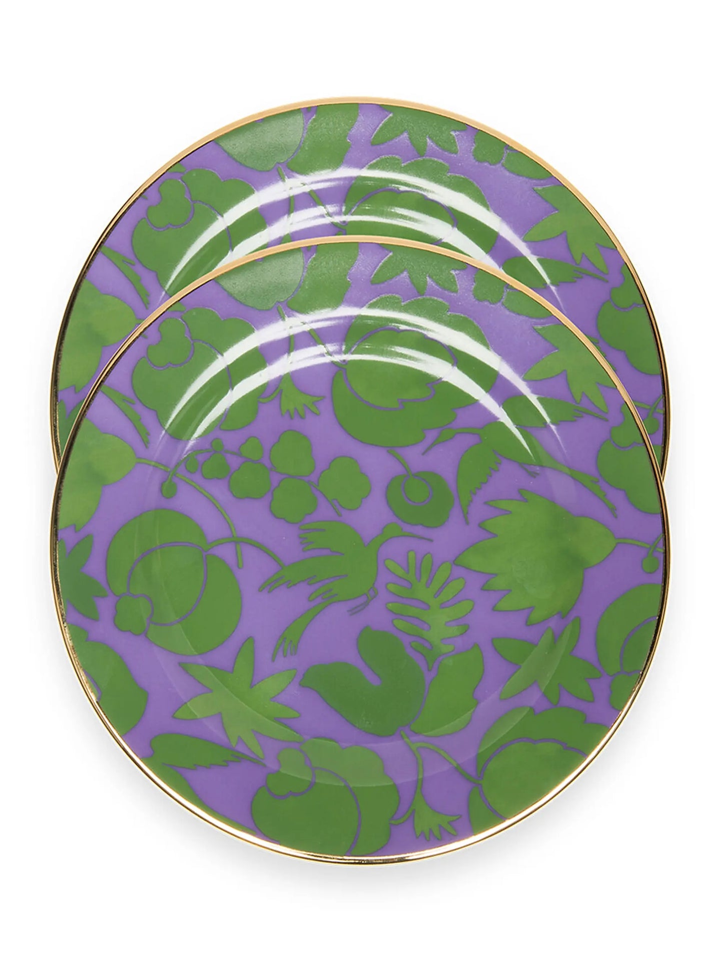 Green Lilac Porcelain Dessert Plate Set (2-Piece)