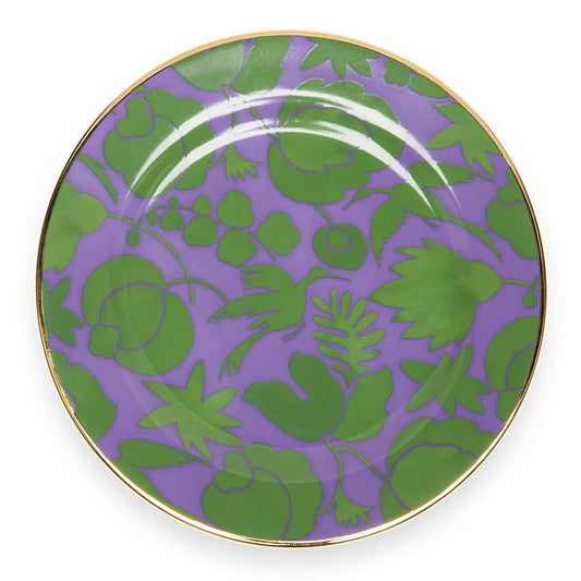 Green Lilac Porcelain Dessert Plate Set (2-Piece)