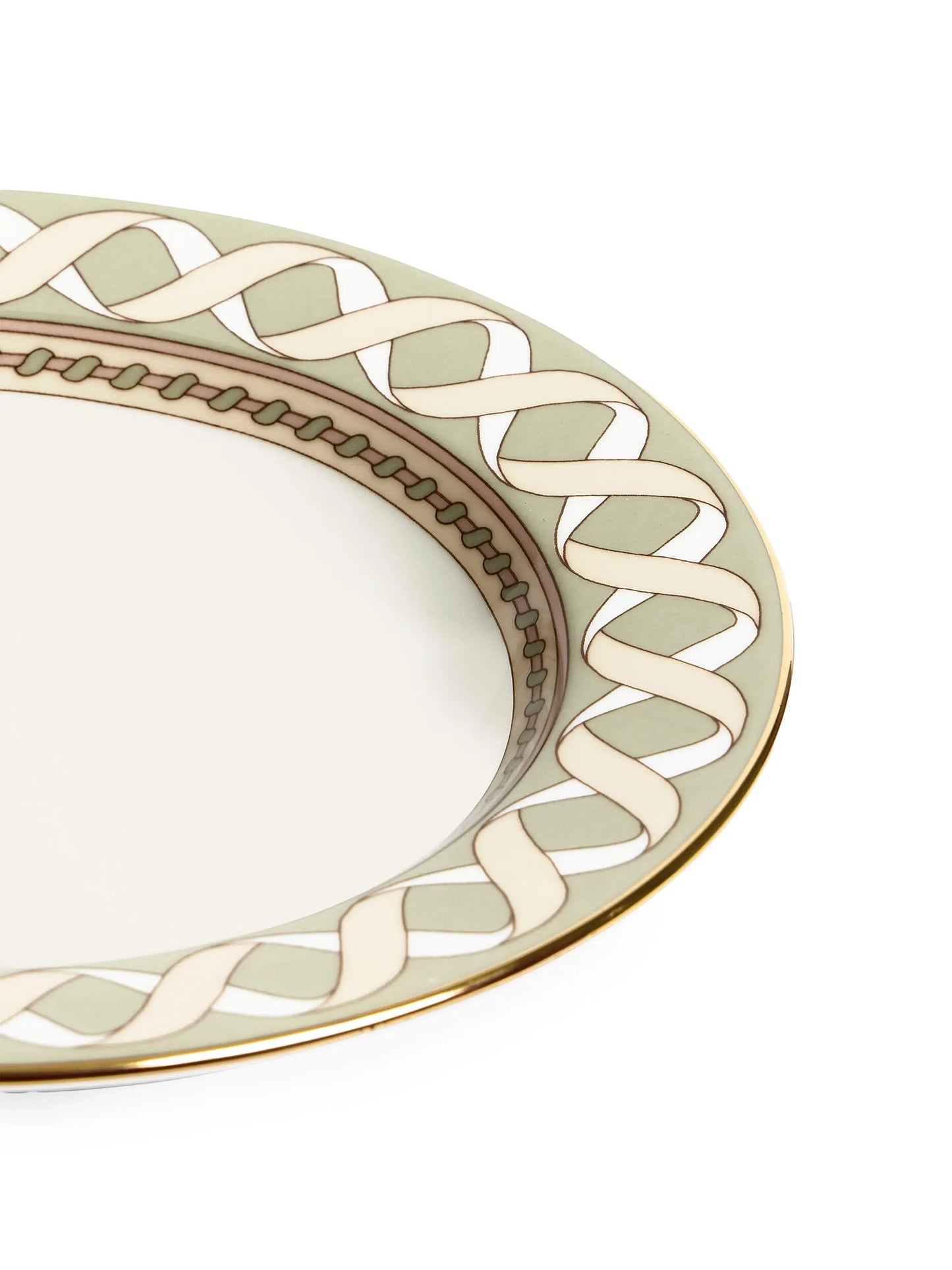 Elegant Porcelain Soup Plate Set of 2 (Odysseus Pistachio)