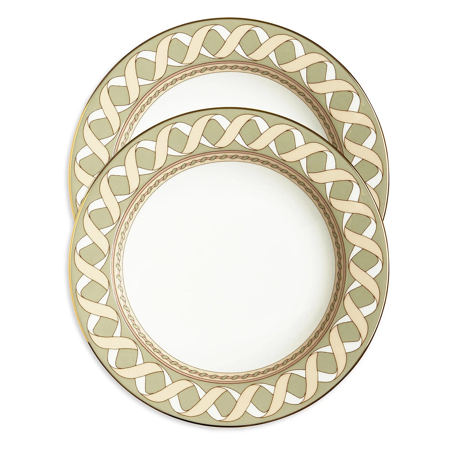 Elegant Porcelain Soup Plate Set of 2 (Odysseus Pistachio)