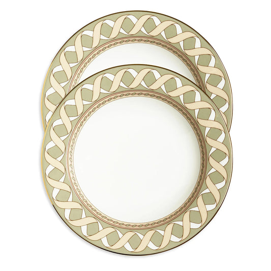 Elegant Porcelain Soup Plate Set of 2 (Odysseus Pistachio)