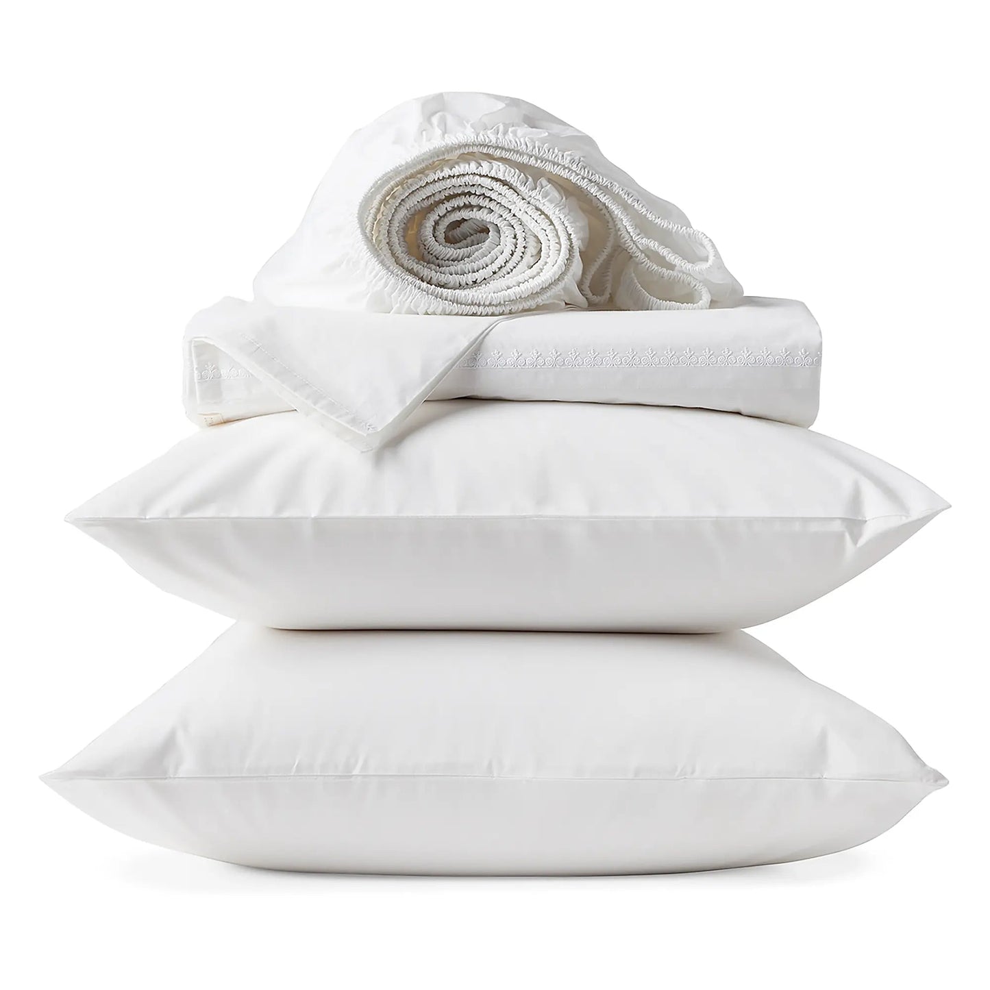 Floret Embroidered Organic Percale Sheet Set