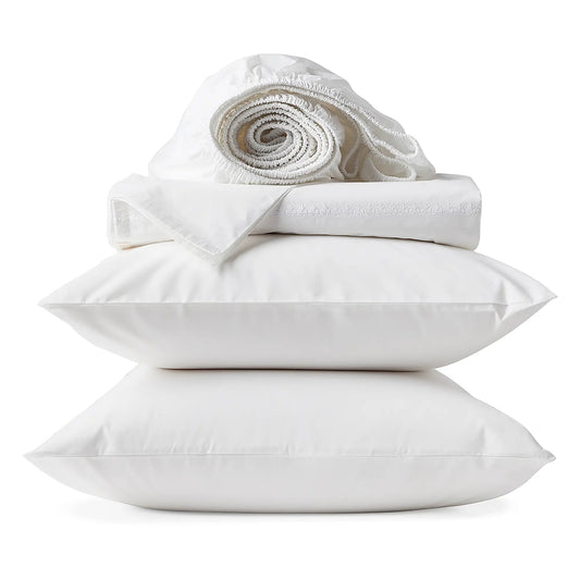 Floret Embroidered Organic Percale Sheet Set