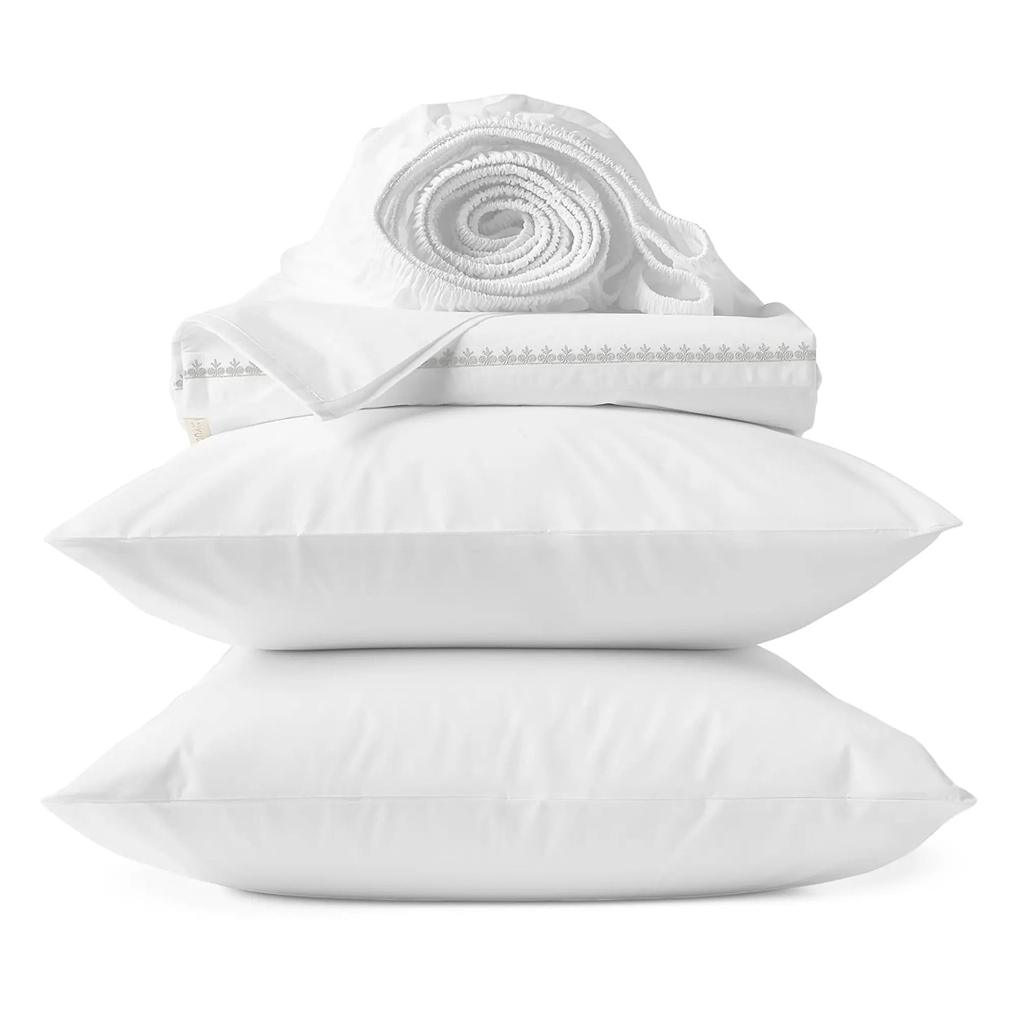 Floret Embroidered Organic Percale Sheet Set