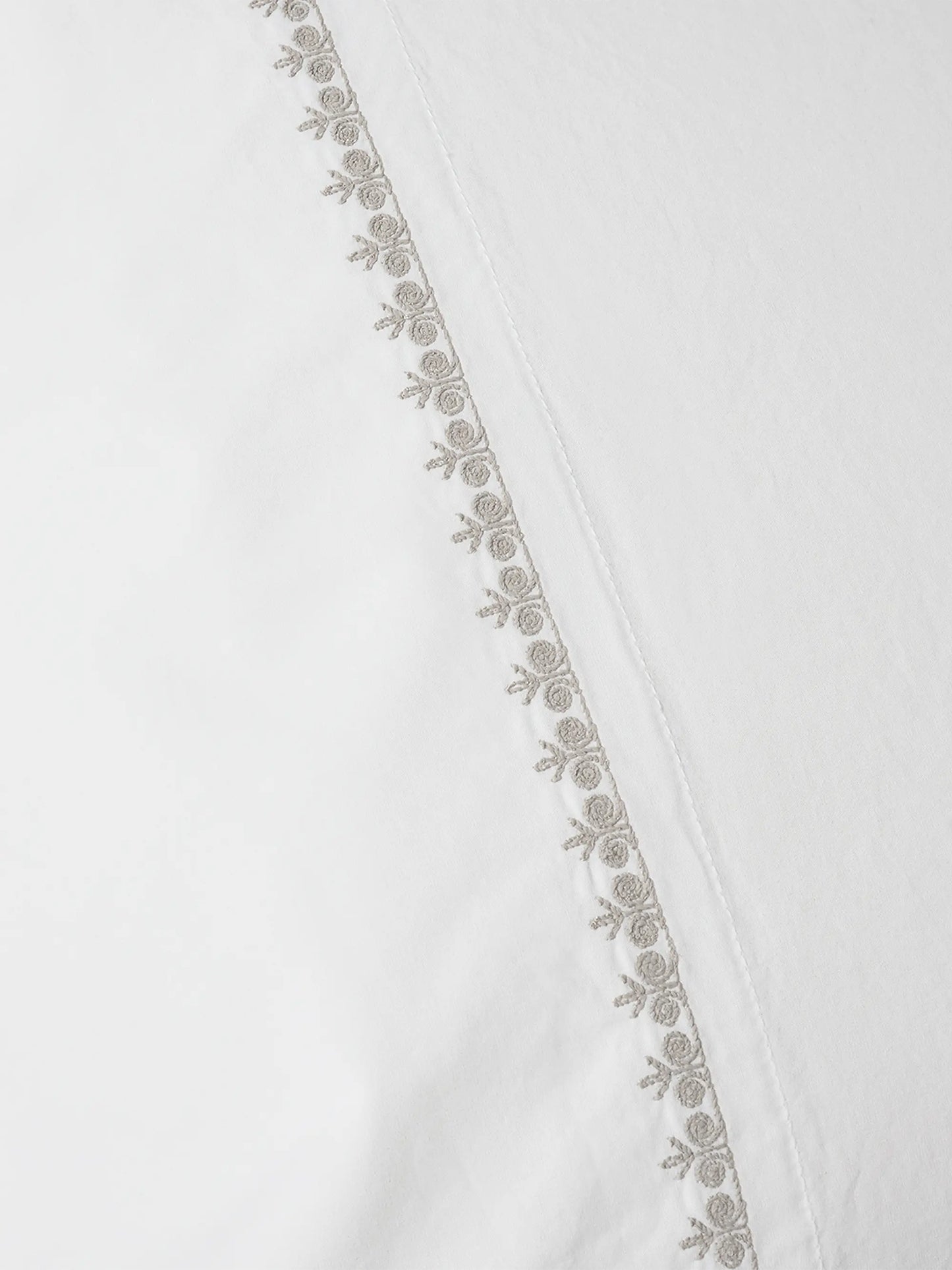 Floret Embroidered Organic Percale Sheet Set