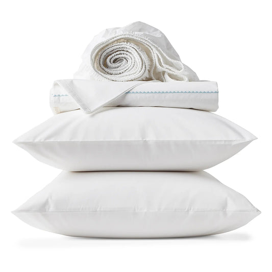 Trailing Embroidered Organic Percale Sheet Set