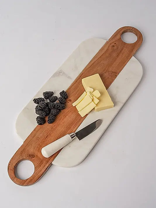 Marble Serving Board with Hole Handles