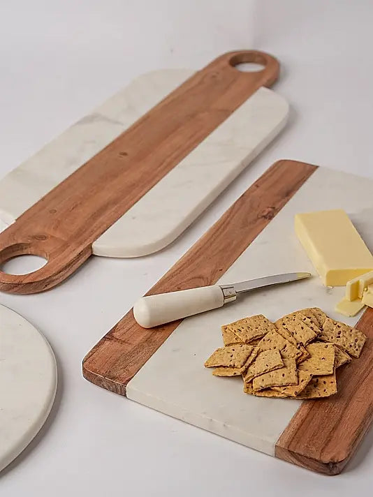 Marble Serving Board with Hole Handles
