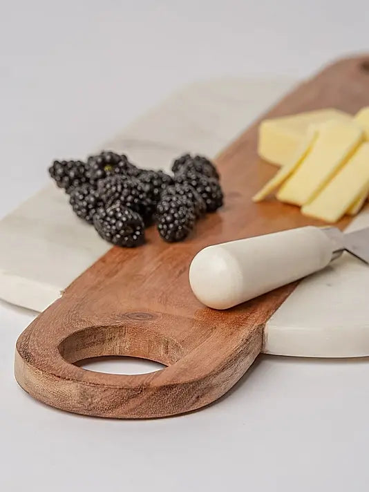 Marble Serving Board with Hole Handles