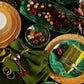 Malachite 4-Piece 24K Gold-Trimmed Dessert Plate Set