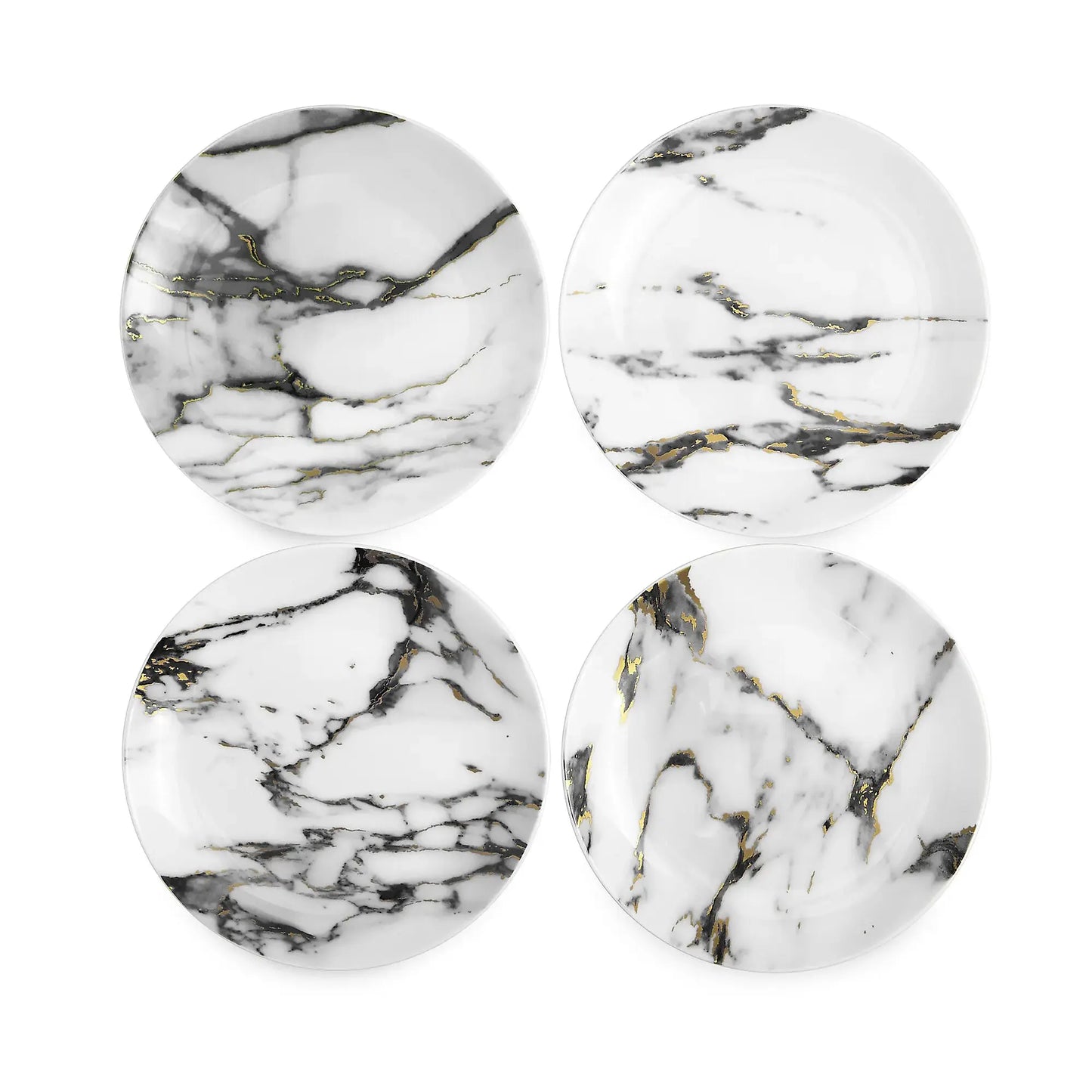 Marble Venice Fog Canapé Plate Set (4-Piece)