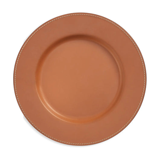 Wyatt Leather Charger Plate (Saddle)