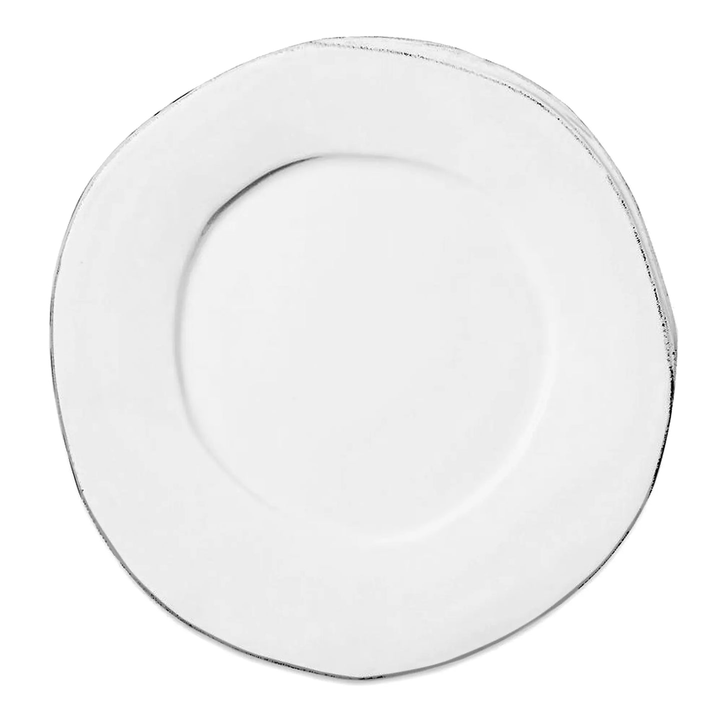 Lastra Aqua White Stoneware Dinner Plate