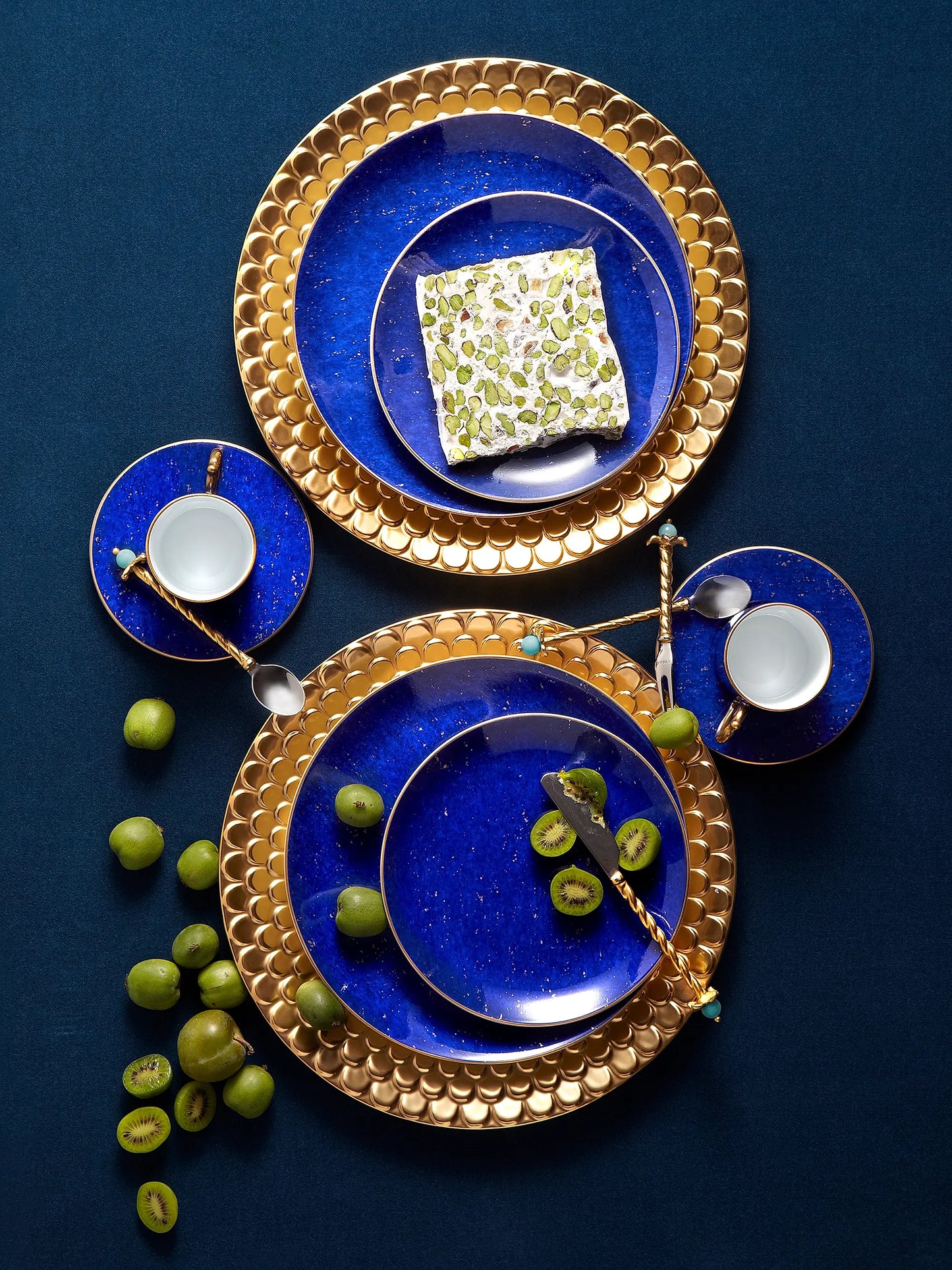 Lapis Porcelain Canapé Plate Set of 4